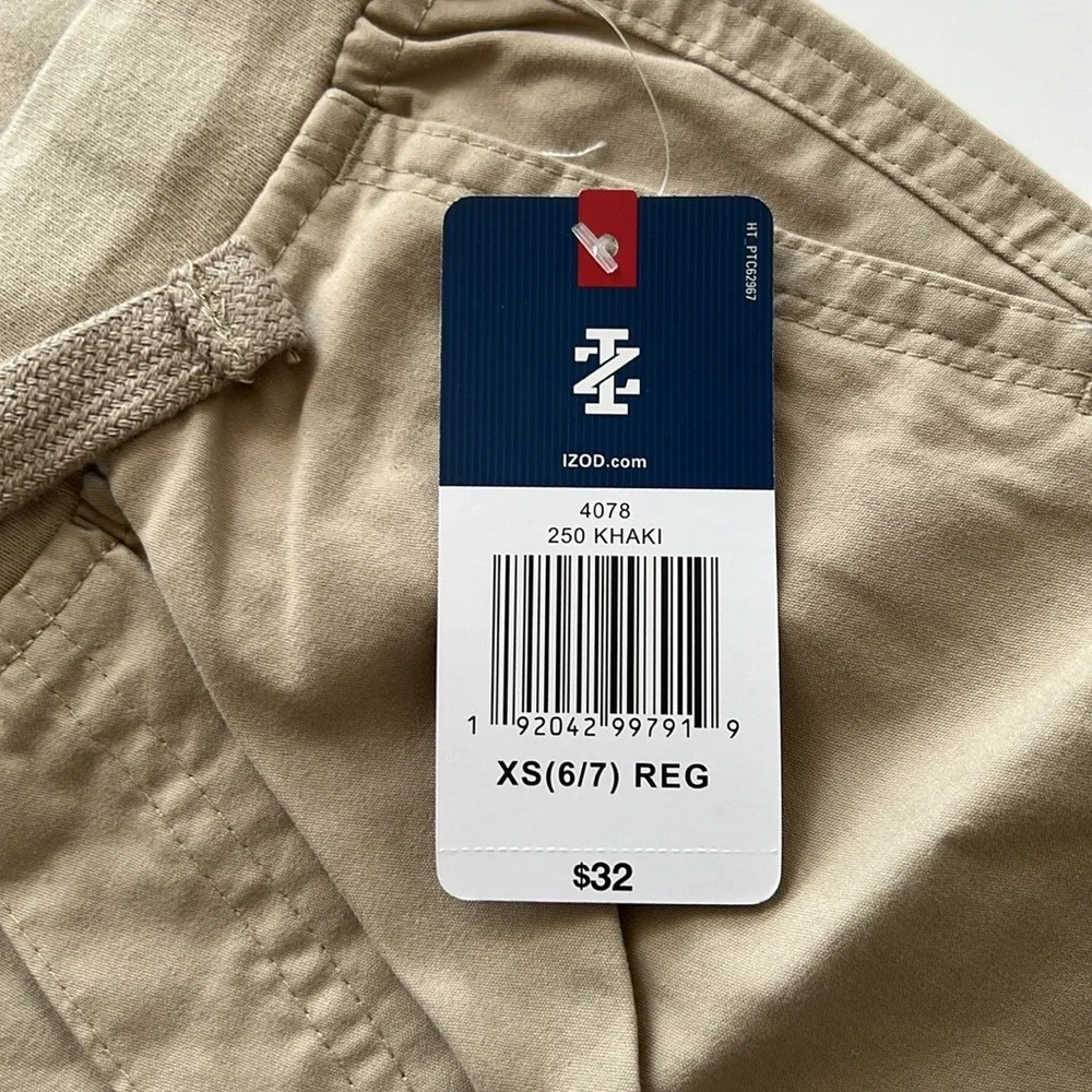 IZOD boys Khaki Shorts. 2 pair. NWT - Picture 5 of 8